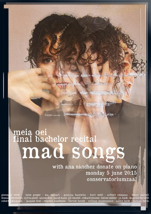 poster of "mad songs" (2023) - designed by meia oei